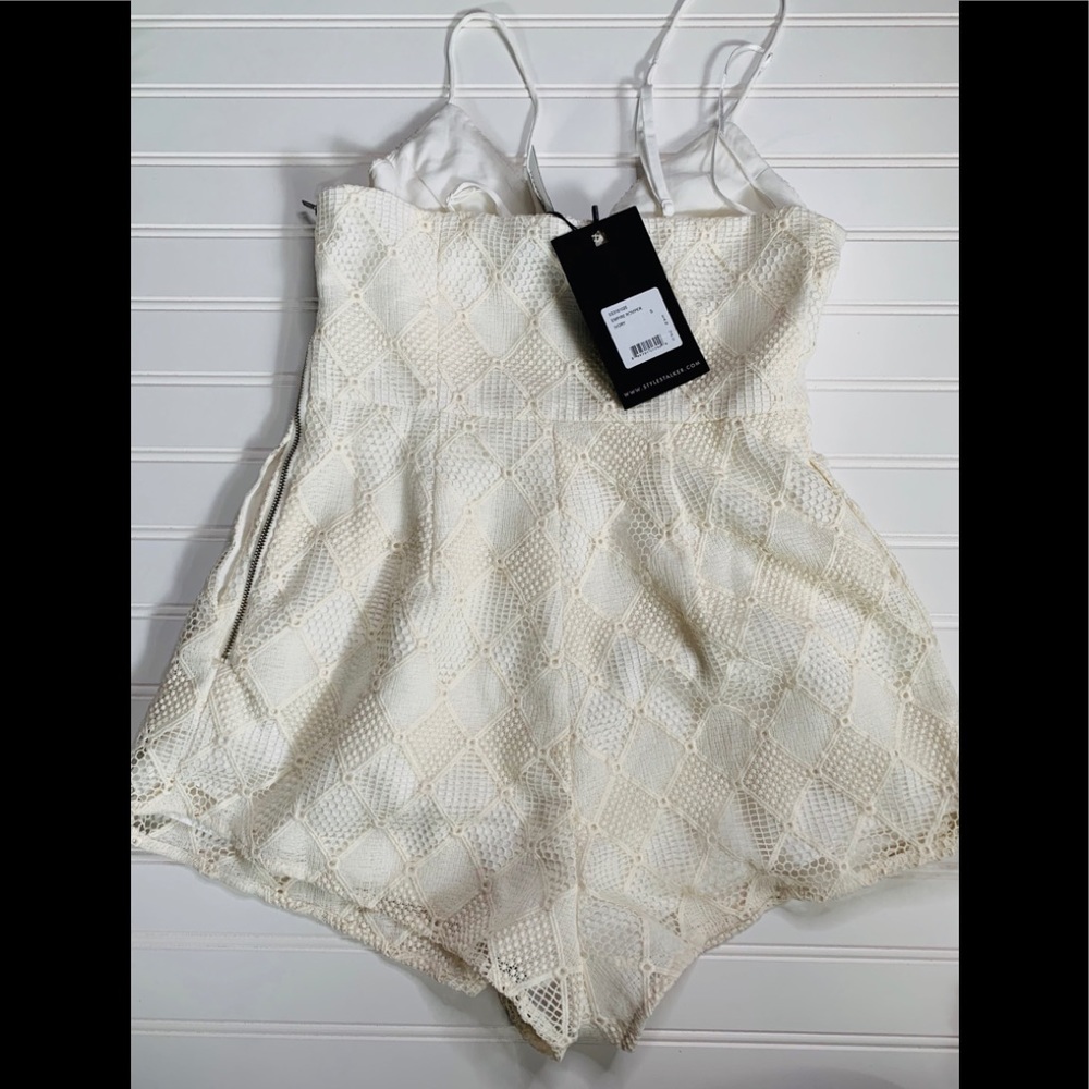 NWT StyleStalker Empire Romper (Ivory) Jumpsuit - Picture 5 of 7